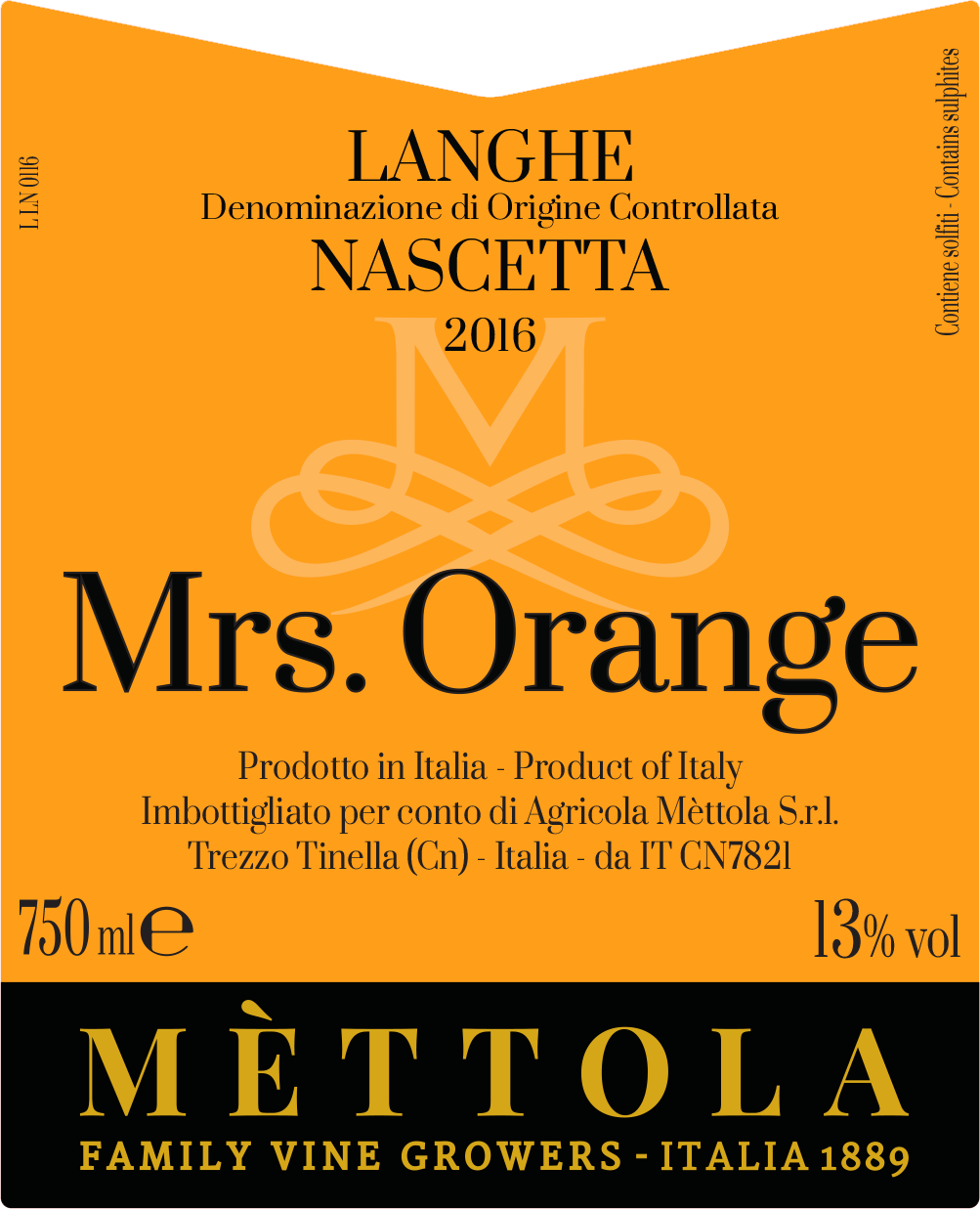 Mrs. Orange - Langhe Nascetta Doc